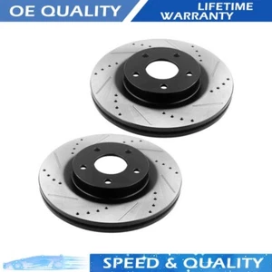 Rear Drilled Slotted Brake Rotors for Jeep Compass Dodge Avenger Lancer PATRIOT - Picture 1 of 8