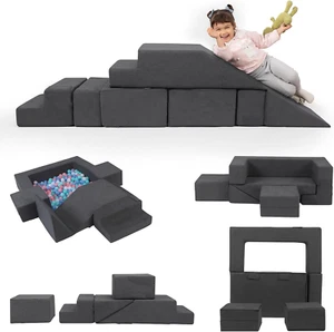 Modular Kids Couch,Toddlers Convertible Climbing Play Couch Sofa and Imaginative - Picture 1 of 7