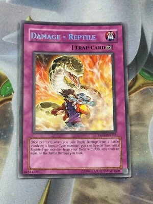 YUGIOH Damage = Reptile TAEV-EN067 SECRET LETTER Rare MISPRINT NM/MINT - Image 1 of 4
