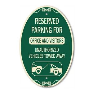 Designer Sign Unauthorized Vehicles Towed Away 12" x 18" Metal Sign - Picture 1 of 4