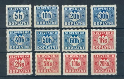 Eslovaquia 1939 franqueo debido conjunto completo de sellos. MNH. Sg D51B-D62A Foto 1 de 2