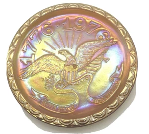 VTG Indiana Carnival Glass Bicentennial 1776-1976 Eagle Commemorative 8" Plate - Picture 1 of 7