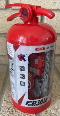 Techno Brand 1/58 Mini R/C Ladder Fire Truck In Fire Extinguisher Case Red - Image 1 of 4