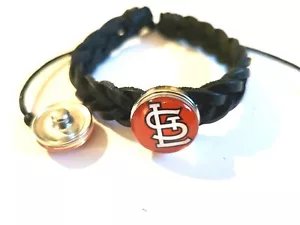 St. Louis Cardinals MLB Snap Bracelet w Snap or Snap only. Fits Ginger snaps - Picture 1 of 4