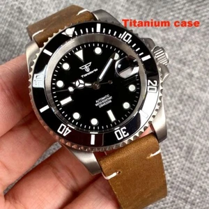 Vintage 40mm Titanium Sapphire Glass NH35A Automatic Mens Watch 20ATM Date Lume - Picture 1 of 8