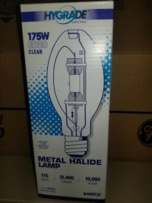 SATCO HyGrade Metal Halide Lamp Bulb 175W S5829 HID Mogul Base ED28 Clear - Image 1 of 2
