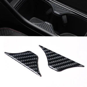 2Pcs Carbon Fiber Console Water Cup Holder Cover For Honda Civic Coupe 2013-2015 - Picture 1 of 10