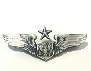 WINGS BADGE 3" SENIOR OFFICER AIRCREW U.S.A.F. VINTAGE METAL ALLOY KREW G-I - Picture 1 of 8