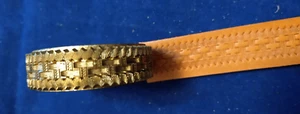 Leather Embossing Machine Roller Basketweave w/Scallop Pattern #2513 Solid Brass - Picture 1 of 3