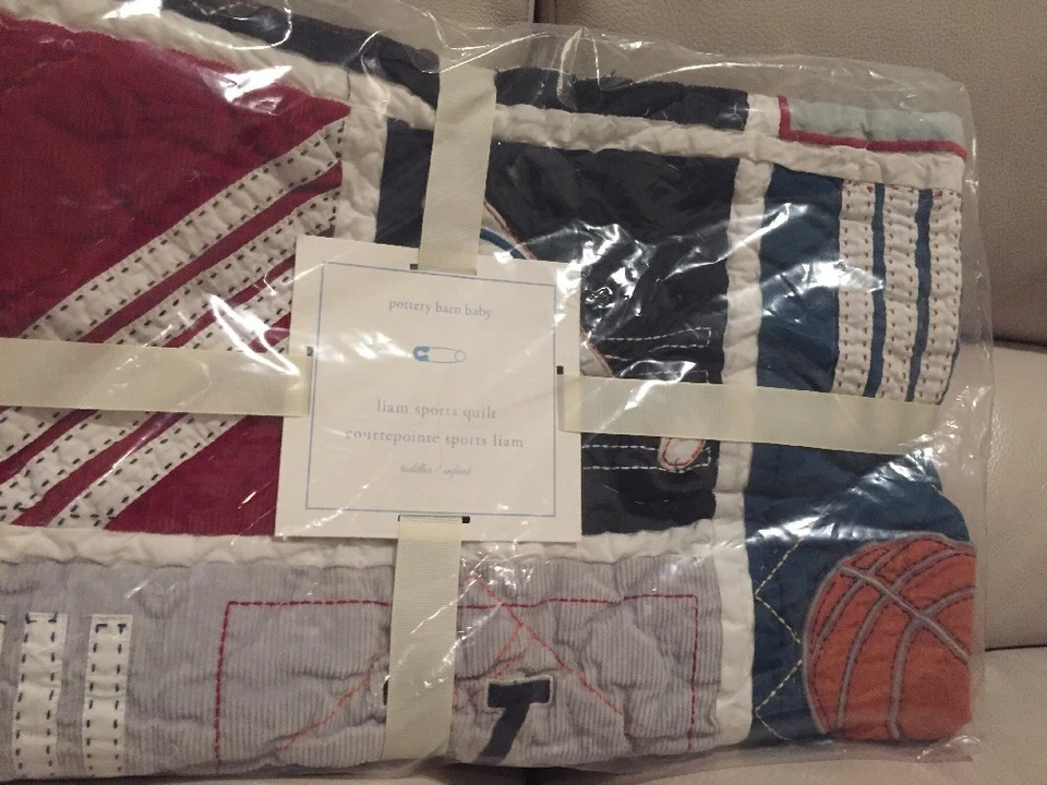 POTTERY GRANERO NIÑOS LIAM DEPORTES NIÑO CUNA EDREDÓN GUARDERÍA BEBÉ Fútbol Béisbol Foto 1 de 1