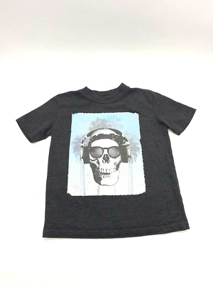 Camiseta PS Aeropostale Niños 4 Calavera Vida Viva Fuerte Gris Jugar Ropa para Niños Pequeños Foto 1 de 4