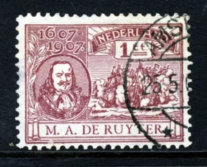 NETHERLANDS 1907 Admiral De Ruyter Tercentenary 1c. Red SG 212 VFU - Picture 1 of 2