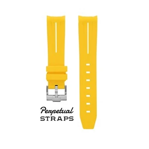 YELLOW ACCENT - RUBBER WATCH STRAP for Omega X Swatch Speedmaster MoonSwatch - Picture 1 of 3