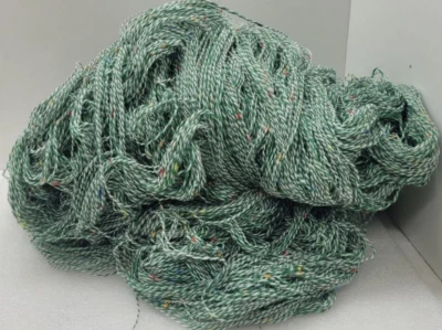 wolle zum stricken Häkelgarn- grün-weis Strickwolle 200gr strang PA/schurw 1600m - Bild 1 von 4