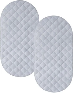 Waterproof Bassinet Mattress Pad Cover for Almost Bassinet Mattress 2 Pack 32x17 - Picture 1 of 6