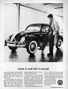 1962 Volkswagen Bug "Kick It Around" Original Rare Print Ad - Picture 1 of 1