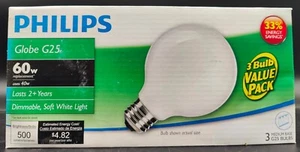 Philips 60W Globe Bulb G25 Base - (Pack of 12) - Picture 1 of 3