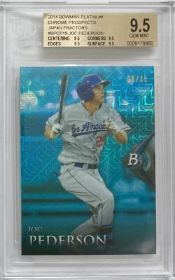 Joc Pederson 2014 Bowman Platinum Chrome Japan Fractors SP 9/35 BGS 9.5 Gem Mint - Image 1 of 3