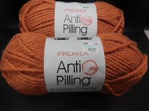 Lot of 2 Premier Anti pilling Bamboo chunky yarn 3.5oz Terra Cotta - Picture 1 of 3