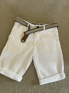 ZARA BOYS SHORTS With Belt  White SIZE 9/10 YEARS - Picture 1 of 5