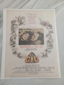 El Cid - Newspaper Ad - Charlton Heston & Sophia Loren Good Condition - Picture 1 of 2