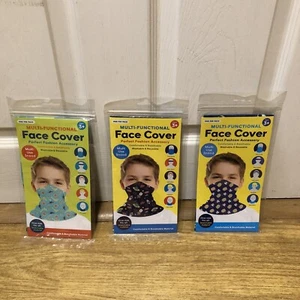 3 x Kid's 5 Ways To Wear Multi-Functional Face Cover/Mask/Scarf  Brand New - Picture 1 of 8