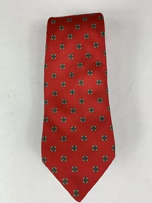 Corbata Strathmore para hombre 100 % seda roja geométrica -148 Foto 1 de 4