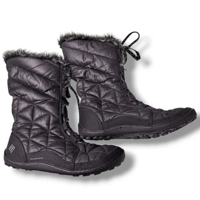 EUC Columbia Womens Waterproof Insulated Winter Snow Boots Sz 10 Black 200g Fur - Image 1 of 4
