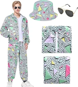 NEU! Halloween Kostüm - 80er Jahre Outfit für Herren/Damen, Trainingsanzug 90er Jahre (X-Large) - Bild 1 von 10