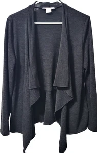 Carol Rose Strickjacke Pullover Damen M grau leicht langarm offen Made USA - Bild 1 von 7