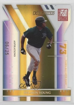 2004 Donruss Elite Extra Edition Aspirations Gold Die-Cut /25 Delmon Young #63 - Image 1 of 2