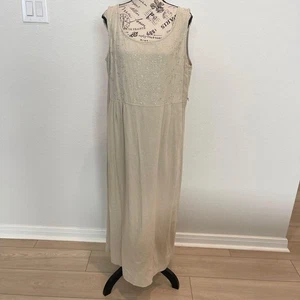 Katie Lee Collection Maxikleid Leinenmischung bestickt ärmellos Gr. L - Bild 1 von 7