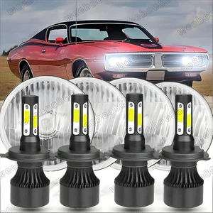 For Chevy Corvette 62-82 4x 5.75" 5-3/4 inch LED Headlights Hi/Lo Beam 6000K - Picture 1 of 24