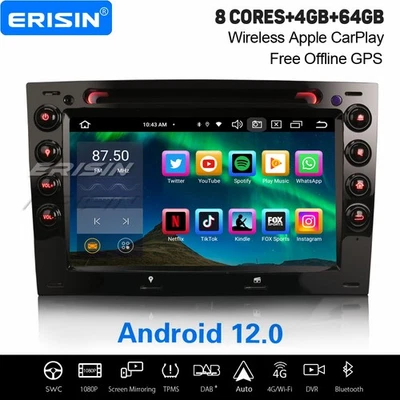 8-Core Android 14 Car Stereo DAB+ GPS Radio CarPlay 64GB DVB-T Renault Megane ? - Image 1 of 4