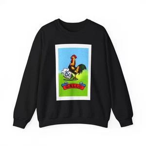 El Gallo Mexican Loteria Bingo Unisex Pullover Sweatshirt Crewneck Sweater - Picture 1 of 19