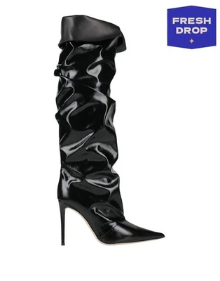 RRP€1355 GIUSEPPE ZANOTTI Leather Boots US7.5 UK4.5 EU37.5 Black Made in Italy - Imagem 1 de 4