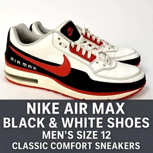 Nike Air Max schwarz & weiß Schuhe – Herrengröße 12 – klassische bequeme Turnschuhe - Bild 1 von 8