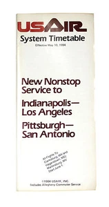 US Air Airlines System Timetable 1984 - Bild 1 von 1