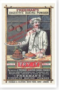 Retro Victorian Freemans Digestive Baking Powder Kitchen Decor Poster - Picture 1 of 1