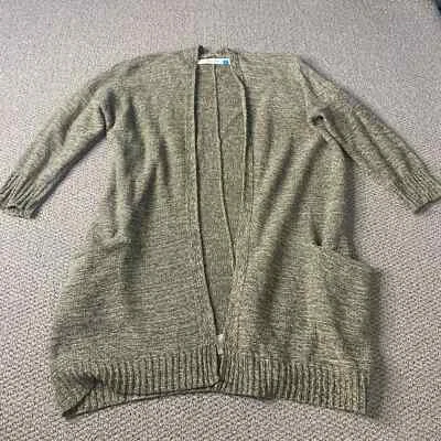 Anthropologie Sparrow Womens Cardigan Sweater Medium Green Open Front Cozy Boho - Image 1 of 4