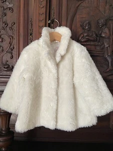 GYMBOREE White Faux Fur JACKET COAT Size 2T Holiday Magic 2003 Lined Excellent - Picture 1 of 9
