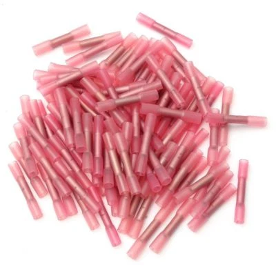 Heat Shrink Straight Butt RED Crimp Fully Insulated Connector Heatshrink Splice - Image 1 of 4