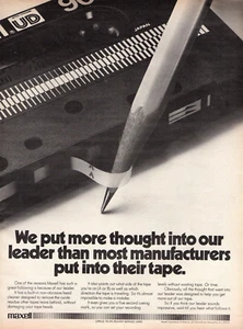 De colección Años 70 MAXELL AUDIO CINTA CINTA REVISTA IMPRESIÓN ANUNCIO Lápiz Fix Líder Pinup - Imagen 1 de 1
