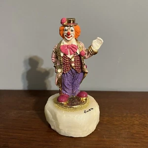 Ron Lee Vintage Clown Hey There Onyx Base Gold Paint Trim 5 3/4” Tall - Picture 1 of 6