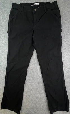 Pantalón de Trabajo Carhartt Negro Jeans Para Hombre Calce Suelto Resistente Flexible Lona Cinco Bolsillos Foto 1 de 4