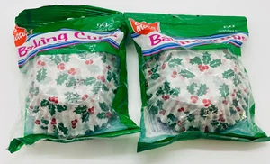 Lot of 2 - Cake Mate Christmas Hollyberry Baking Cups, Cupcake Liners. 50 ct/pk - Picture 1 of 6