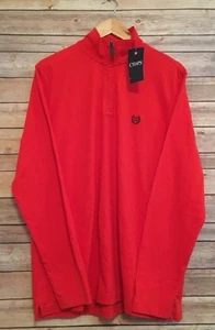 Chaps Sweatshirt Quarter Zip Sweater Men's M Pullover NEW NWT ORANGE - Picture 1 of 7