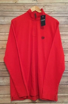 Chaps Sweatshirt Quarter Zip Sweater Men's M Pullover NEW NWT ORANGE - Image 1 of 4