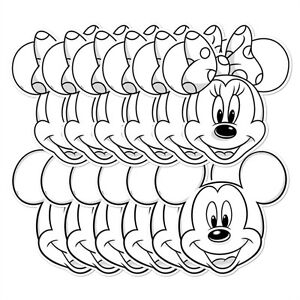 Mickey Mouse and Minnie Mouse Colour and Keep 12 pack 2D Card Fun Face Masks