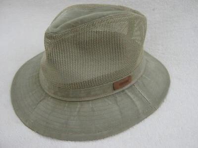 STETSON VTG Men's Safari Hat Green Vented Mesh Fabric Wide Brim Outdoor Fishing - Image 1 of 4